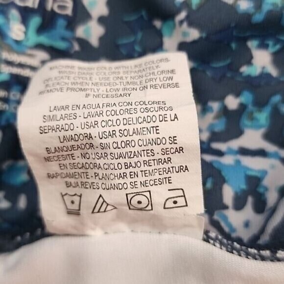 Apana Leggings Capri Green Geometric Print Mid-Rise Women's Small - Picture 6 of 7